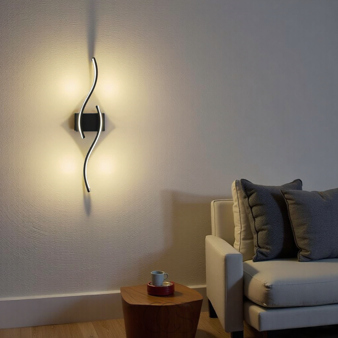 Sleek Black LED Wall Light – Contemporary Dimmable Lamp