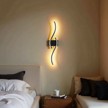 Sleek Black LED Wall Light – Contemporary Dimmable Lamp