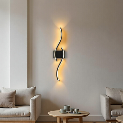 Sleek Black LED Wall Light – Contemporary Dimmable Lamp