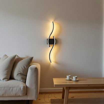 Sleek Black LED Wall Light – Contemporary Dimmable Lamp