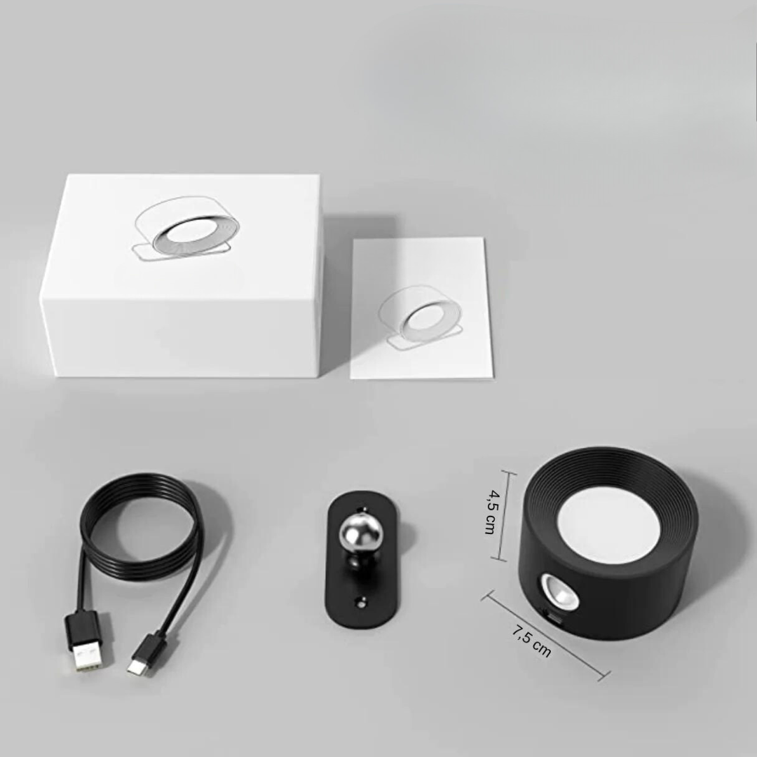 Flexible LED Rotating Wall Light - Cordless Rechargeable Lamp