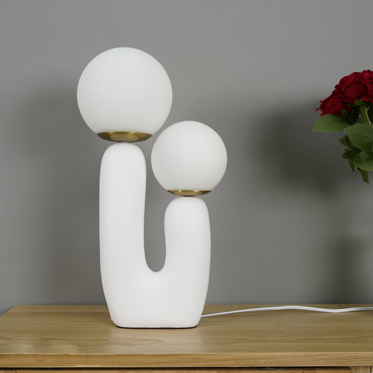 Elegant Glass and Metal Desk Lamp