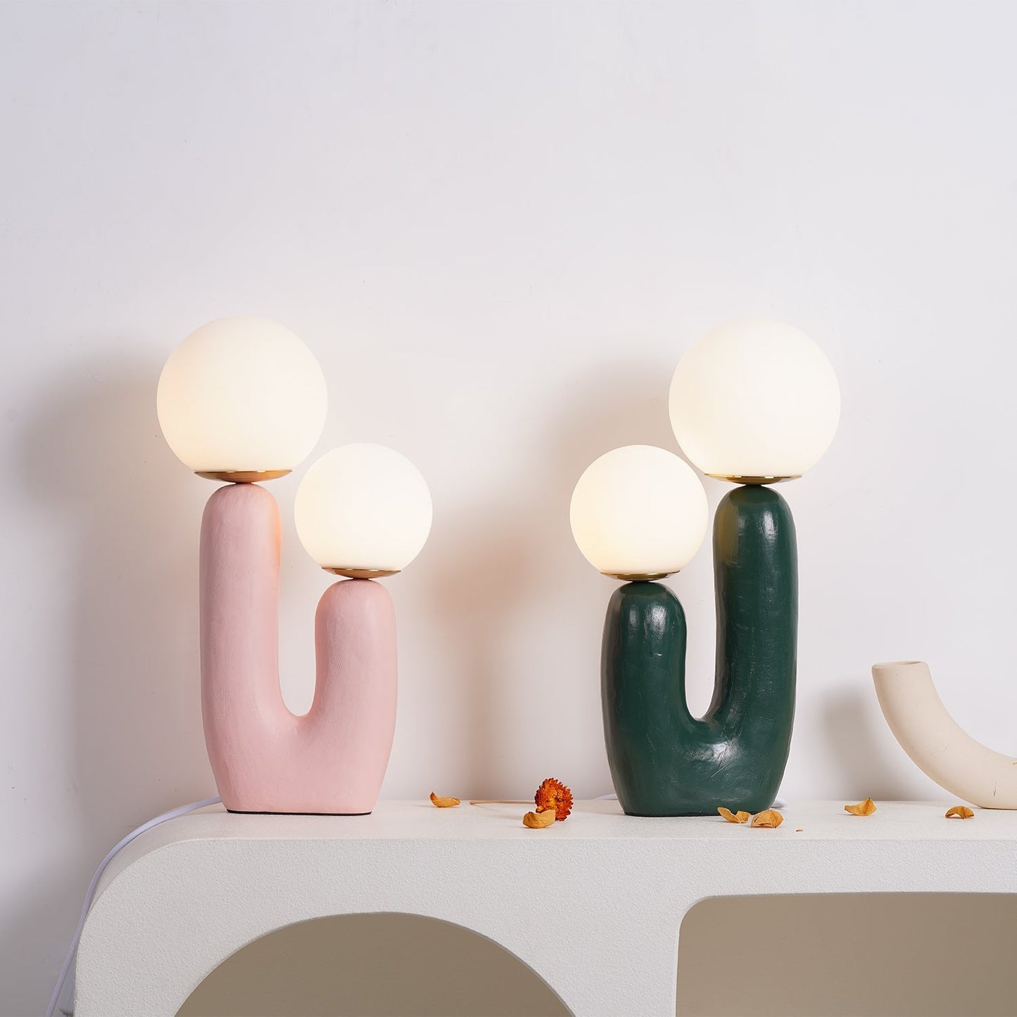 Elegant Glass and Metal Desk Lamp