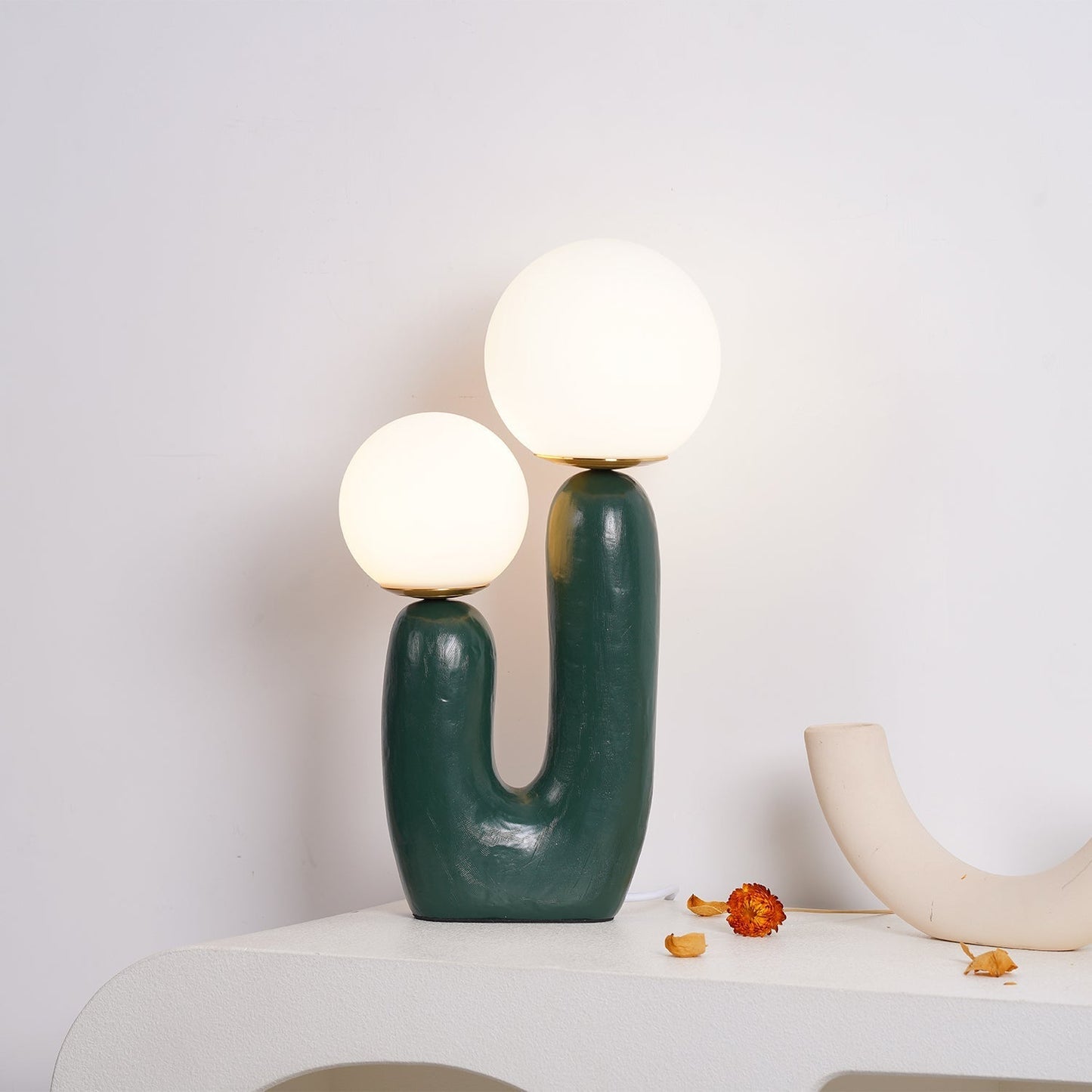 Elegant Glass and Metal Desk Lamp