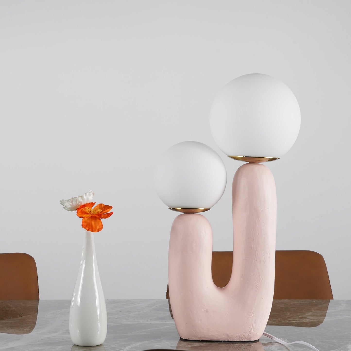 Elegant Glass and Metal Desk Lamp
