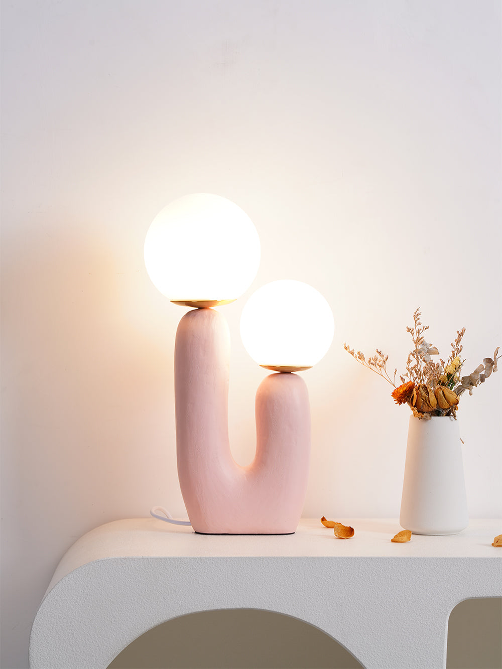 Elegant Glass and Metal Desk Lamp