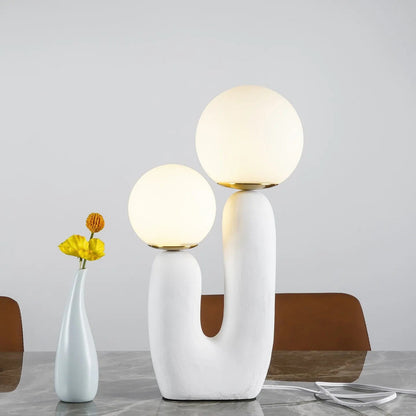 Elegant Glass and Metal Desk Lamp