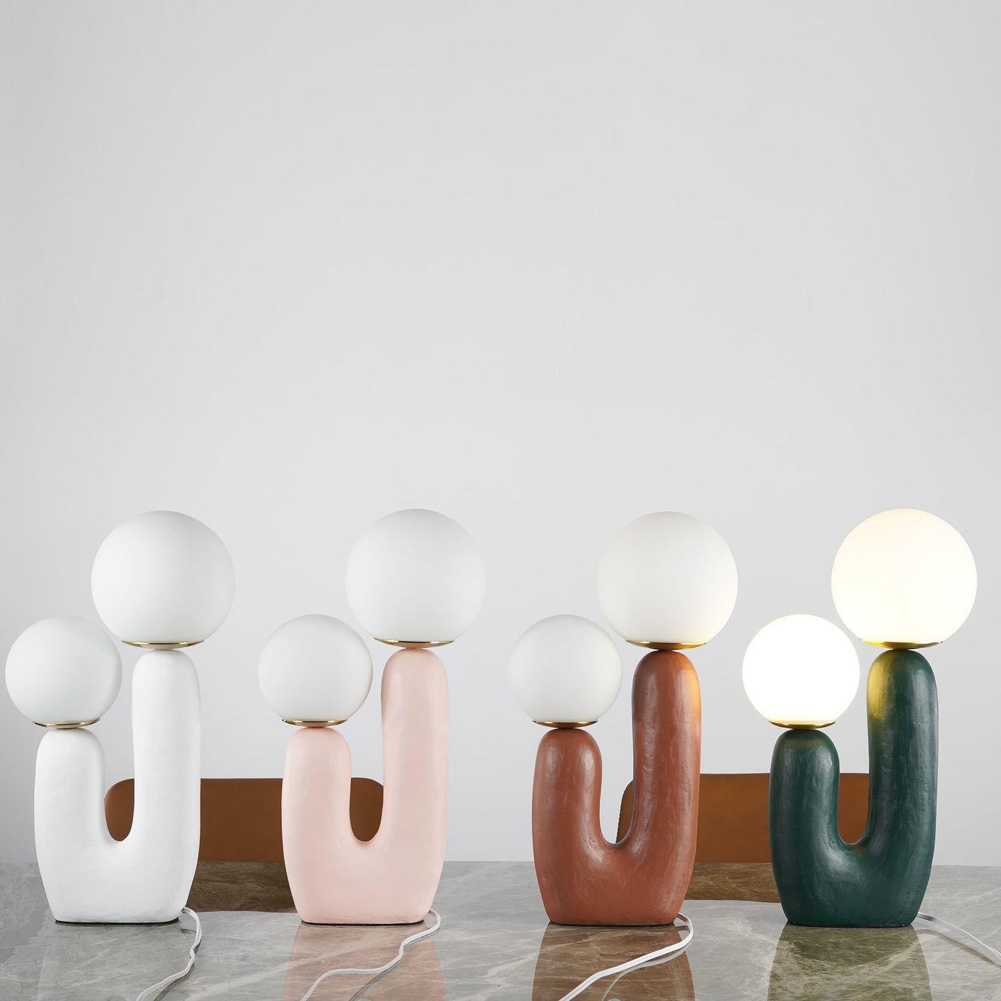 Elegant Glass and Metal Desk Lamp