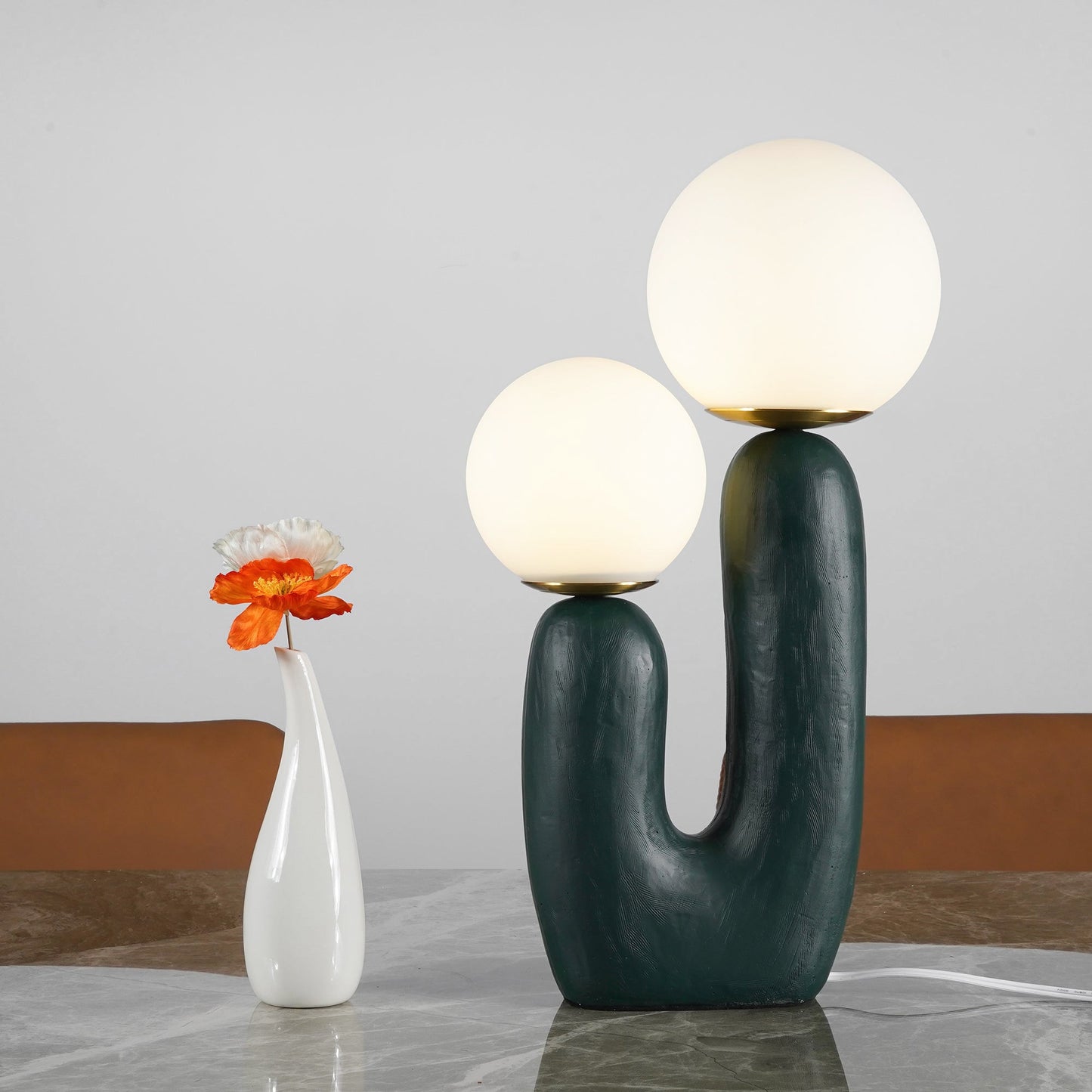 Elegant Glass and Metal Desk Lamp