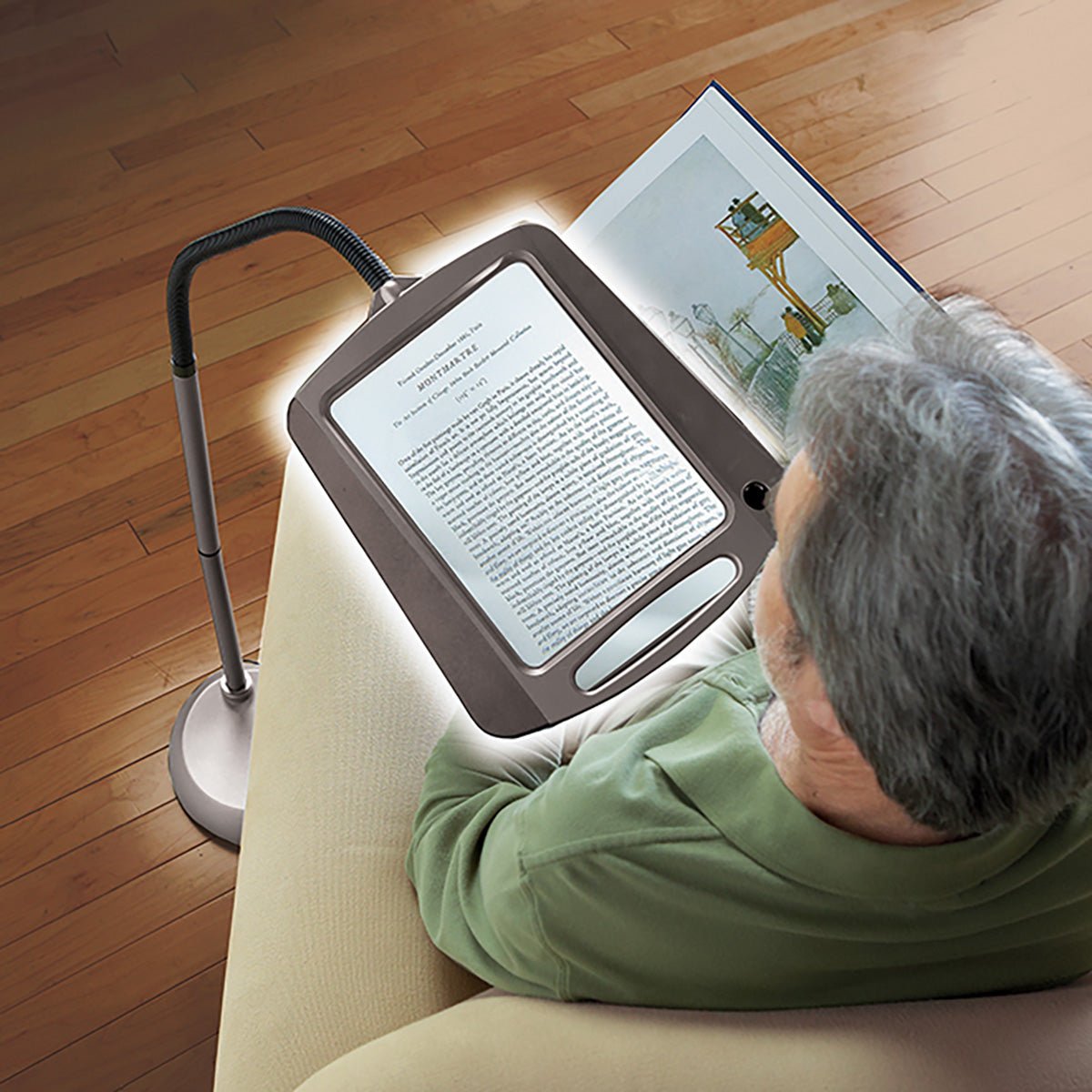 Bright Adjustable Floor Lamp with 3X Magnifying Glass - Fesara