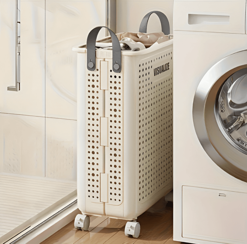Portable Folding Laundry Cart with Wheels