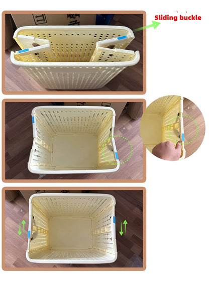 Portable Folding Laundry Cart with Wheels