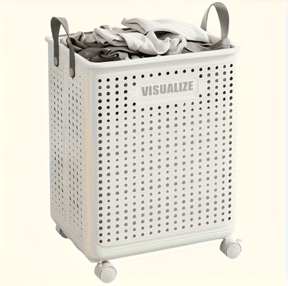 Portable Folding Laundry Cart with Wheels