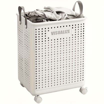 Portable Folding Laundry Cart with Wheels