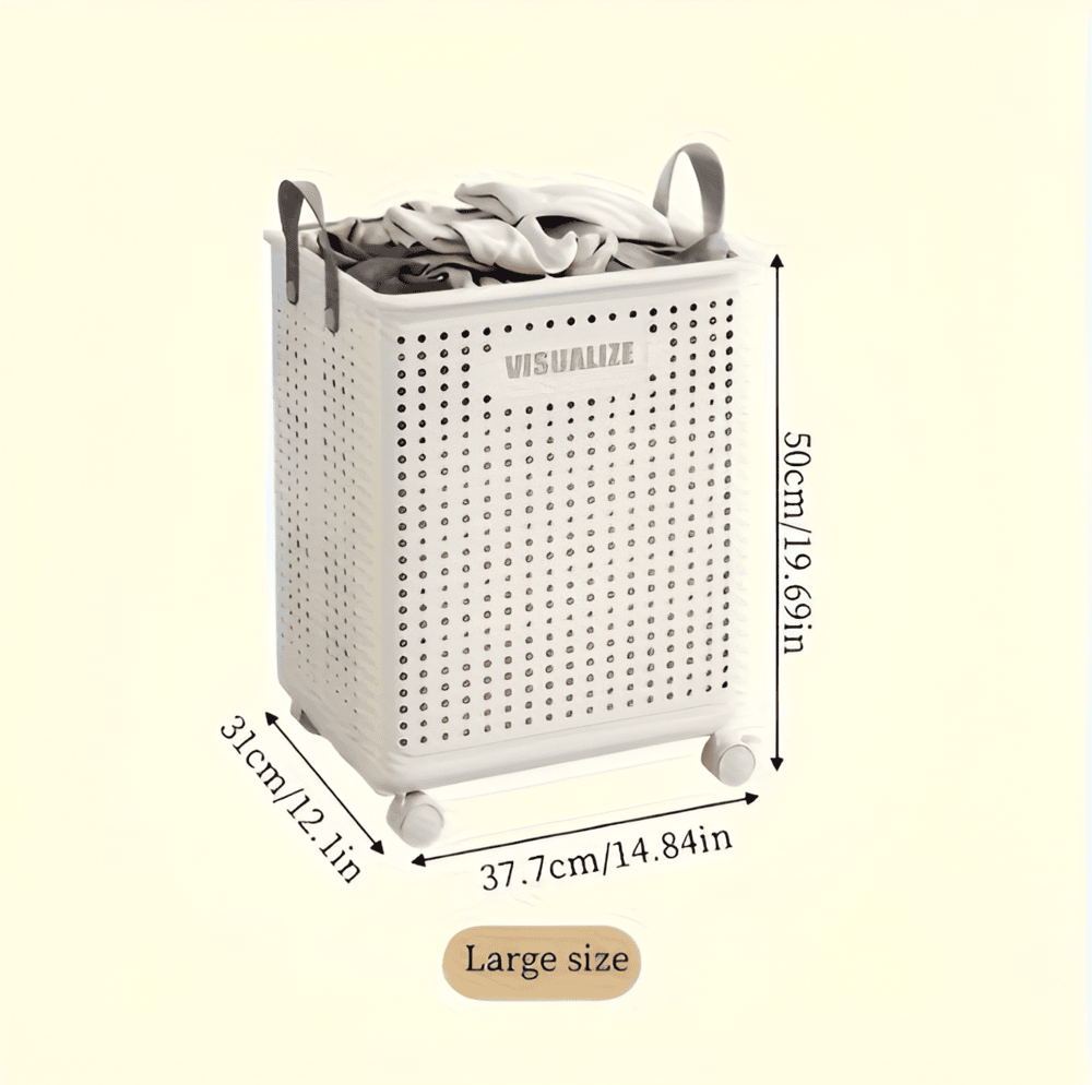 Portable Folding Laundry Cart with Wheels