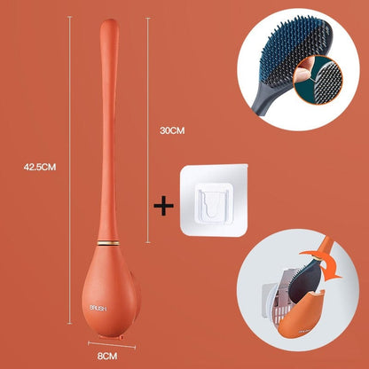 Sanitary Toilet Brush with Holder and Fast Dry Design
