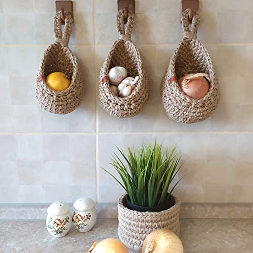 Boho Chic Macrame Wall Storage Baskets - Fesara