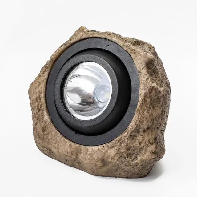 Rugged Solar Garden Lamp with Rock Finish - Fesara