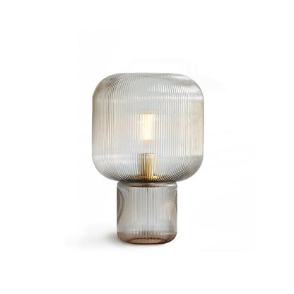Elegant Round Glass Metal Table Lamp