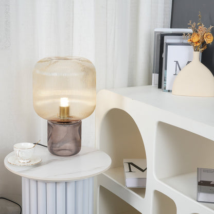 Elegant Round Glass Metal Table Lamp