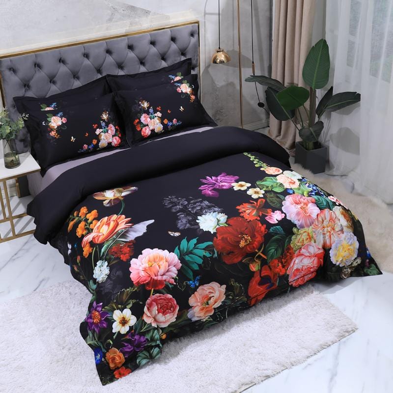 Soft Cotton Bed Sheets with Traditional Floral Pattern
