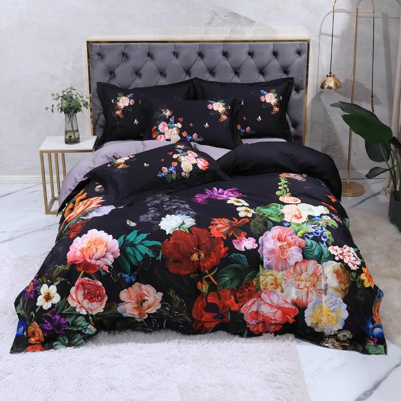 Soft Cotton Bed Sheets with Traditional Floral Pattern