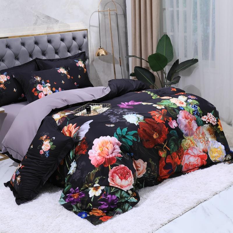 Soft Cotton Bed Sheets with Traditional Floral Pattern