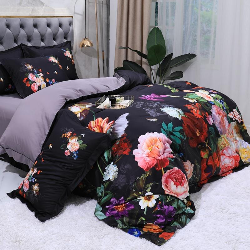Soft Cotton Bed Sheets with Traditional Floral Pattern