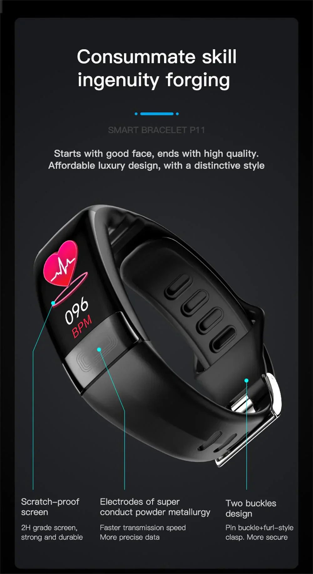 Accurate Wireless Blood Pressure Heart Rate Monitor Watch