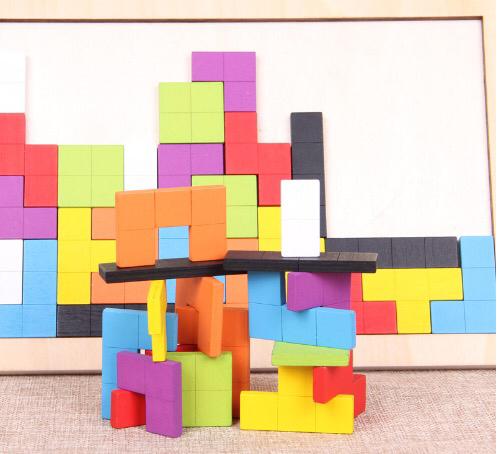 Natural Wooden Building Blocks Set