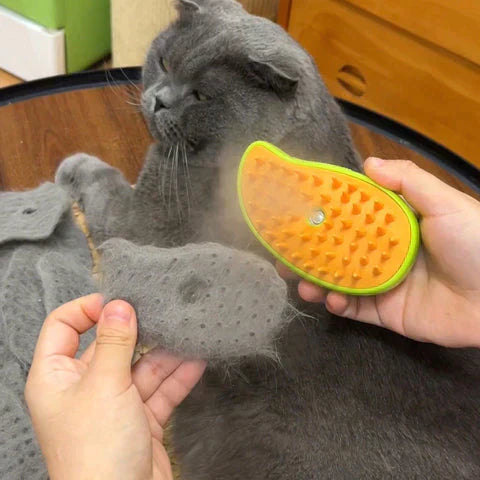 Luxury Cat Grooming Brush with Steam Technology for Relaxing Grooming and Shiny Coat – Soft Brush Hairs, Easy to Clean-4