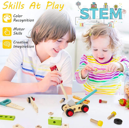 Fun Kids Tool Kit | Colorful Wooden Toy Box