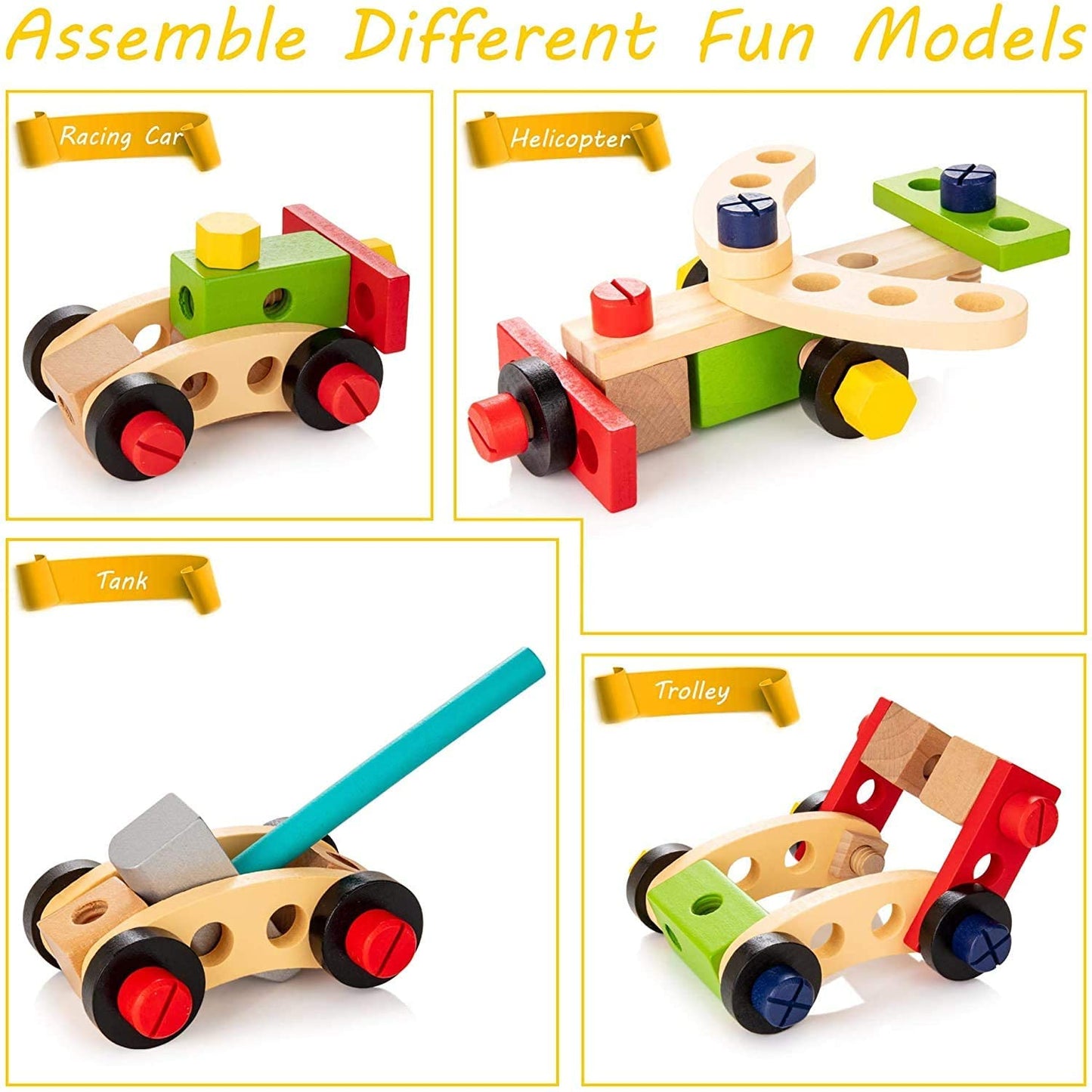 Fun Kids Tool Kit | Colorful Wooden Toy Box