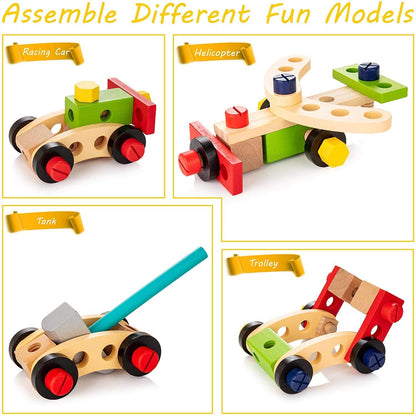 Fun Kids Tool Kit | Colorful Wooden Toy Box