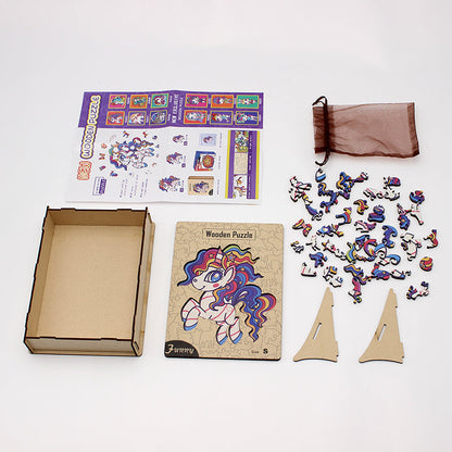 Fun Wooden Unicorn Jigsaw Puzzle Toy