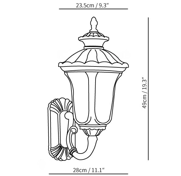 Vintage Outdoor Wall Light with Frosted Glass Cover
