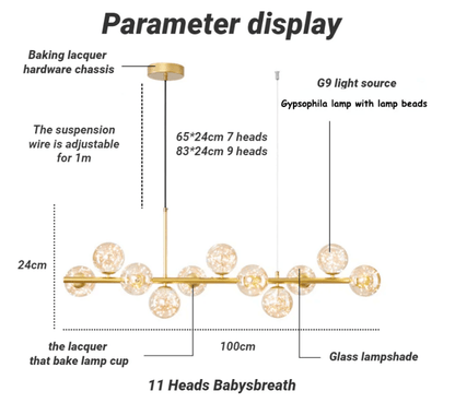 Luxury Crystal Drop Chandelier Light Fixture