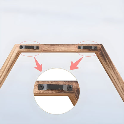 Rustic Wooden Wall Shelves 5-Piece Hexagon Set