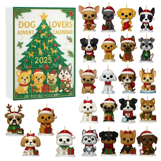 Fun Pet Christmas Countdown Calendar with 24 Dog Treats - Fesara