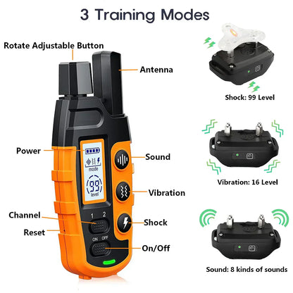 Long Range Rechargeable Dog Training Collar with Remote