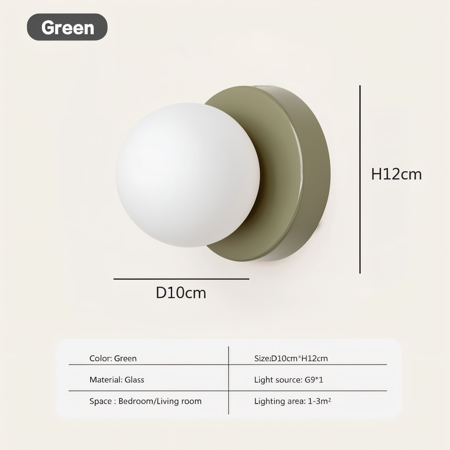 Elegant Glass Globe LED Wall Lamp