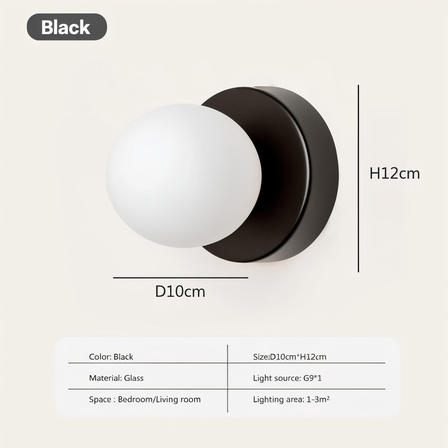 Elegant Glass Globe LED Wall Lamp