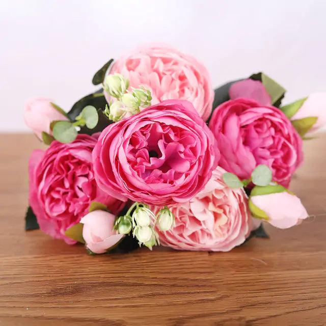 PeonyBliss | Elegant Lifelike Silk Floral Arrangement for Home Décor 6