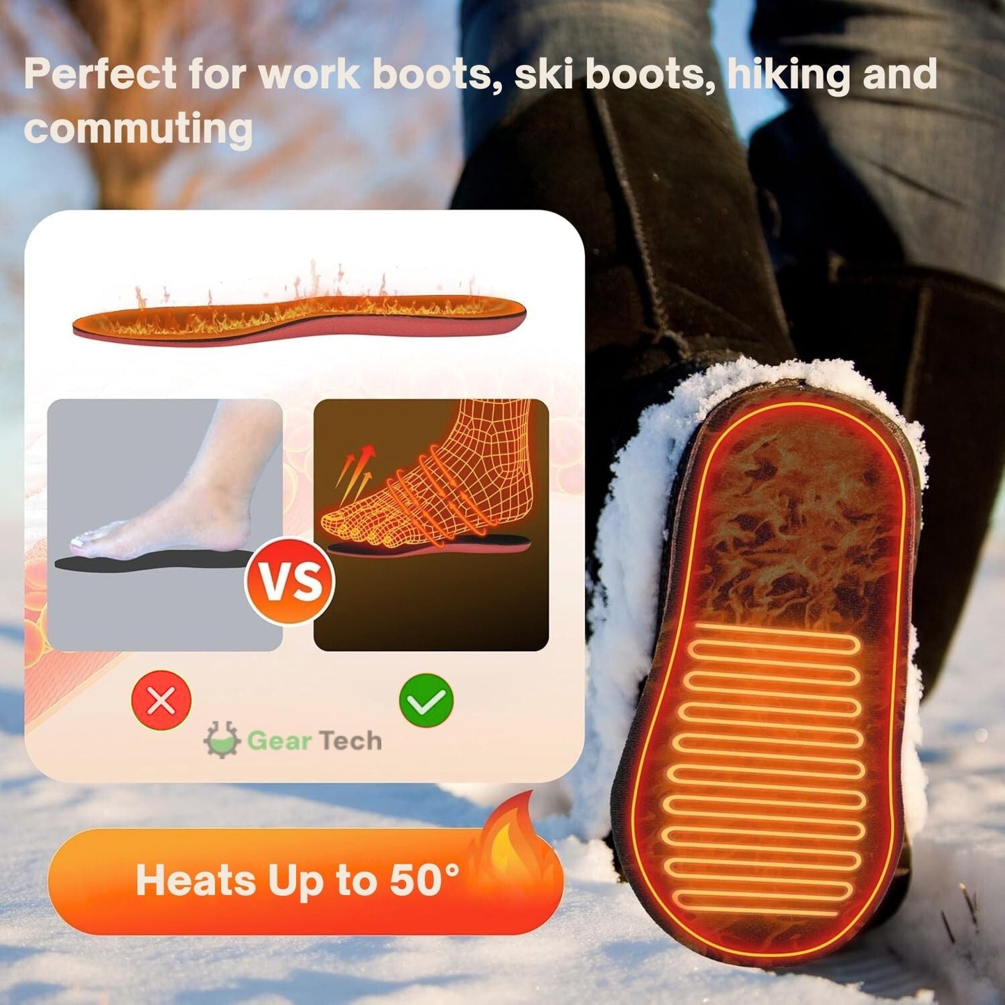 Warm Insulated Heat Insoles for Cold Feet
