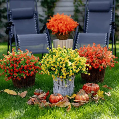 Durable Outdoor Artificial Flowers - 7 Piece Set