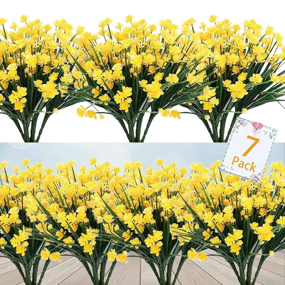 Durable Outdoor Artificial Flowers - 7 Piece Set