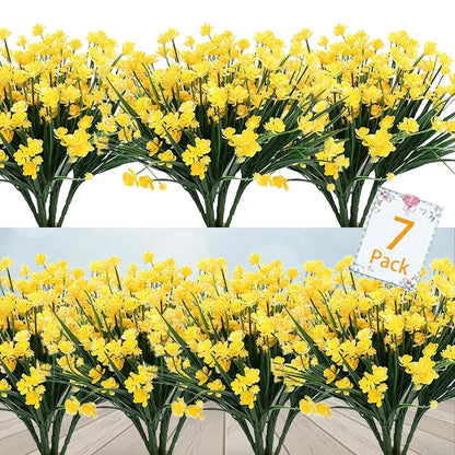 Durable Outdoor Artificial Flowers - 7 Piece Set
