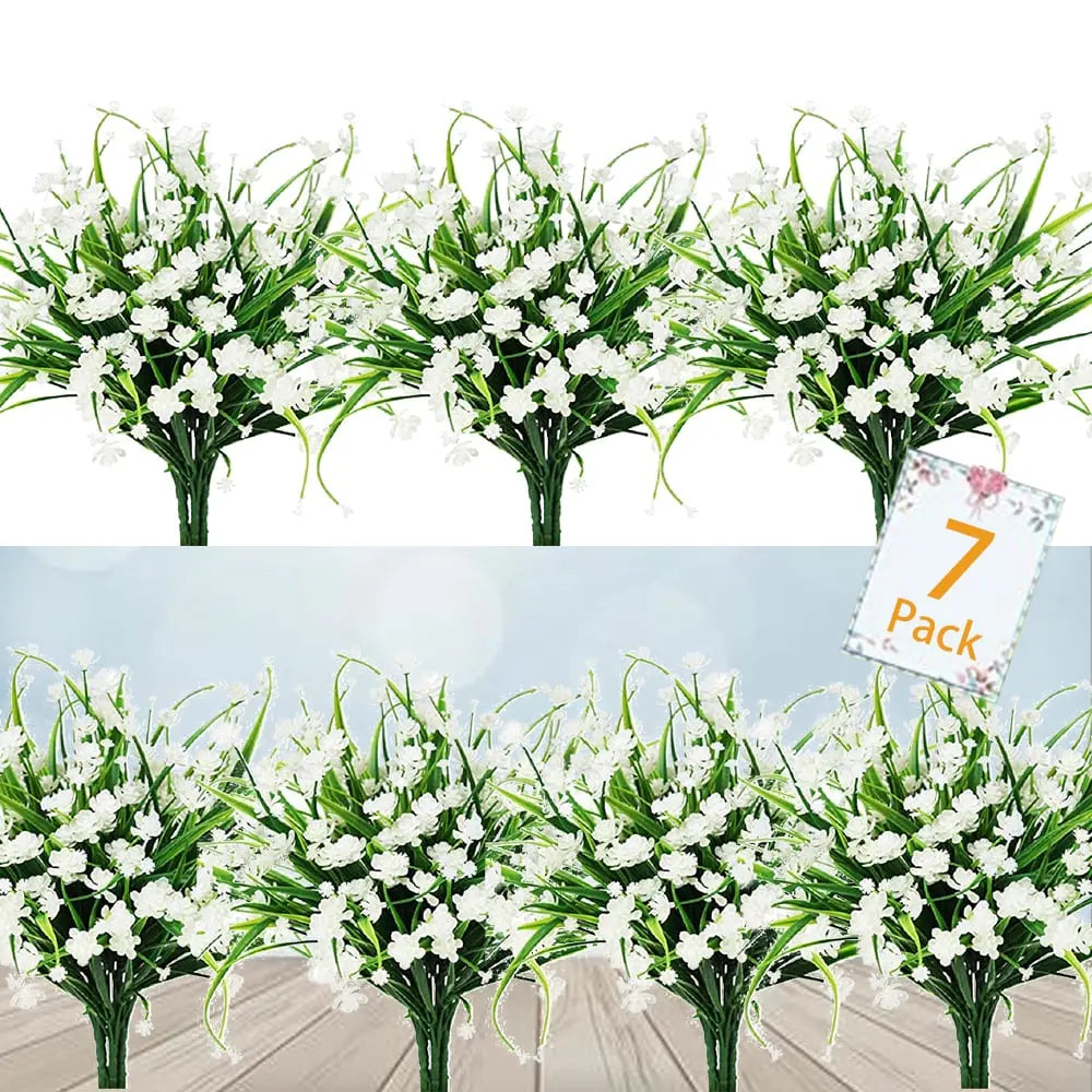 Durable Outdoor Artificial Flowers - 7 Piece Set