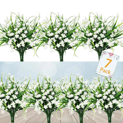 Durable Outdoor Artificial Flowers - 7 Piece Set