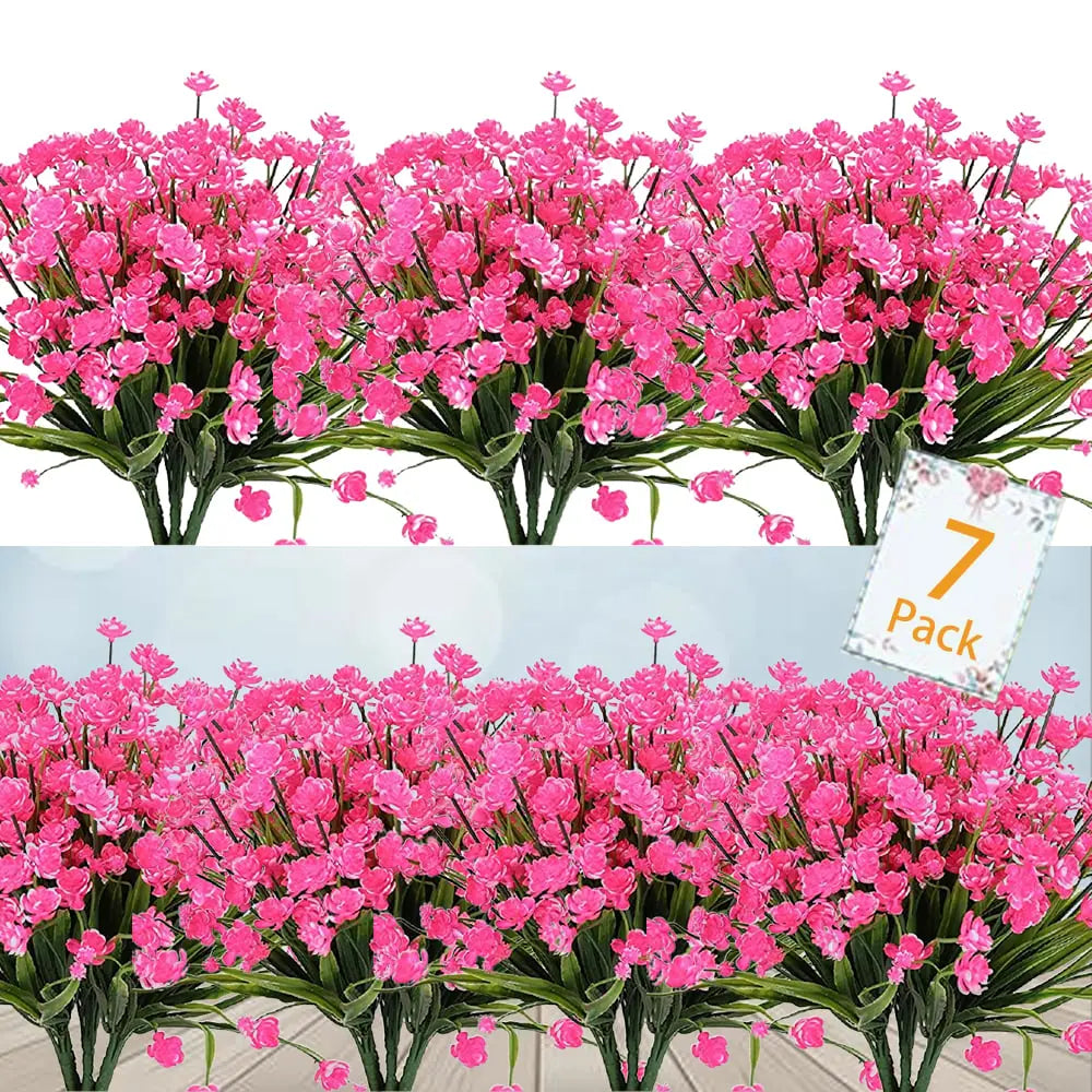 Durable Outdoor Artificial Flowers - 7 Piece Set